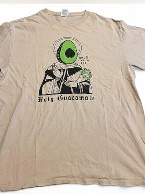 Delta Holy‎ Guacamole Graphic Tee - Tan with Green Print